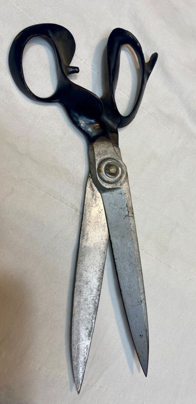 Heavy Lrg Antique Tailor Scissors Cutting Shears Fabric Costume Design 13"